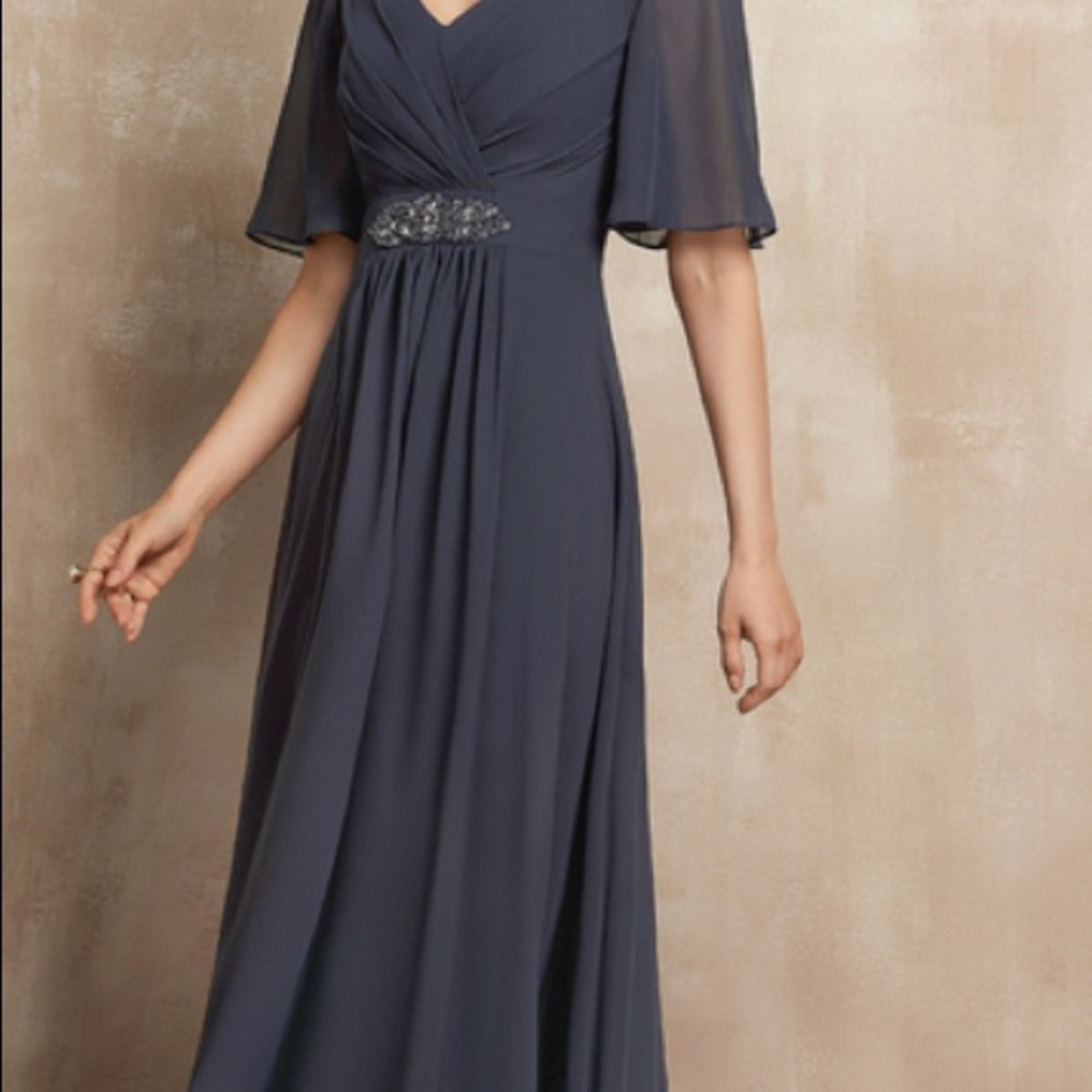 JJ’s House Special Occasion Mother of the Bride Dress Stormy Blue 8 NWT